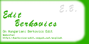 edit berkovics business card